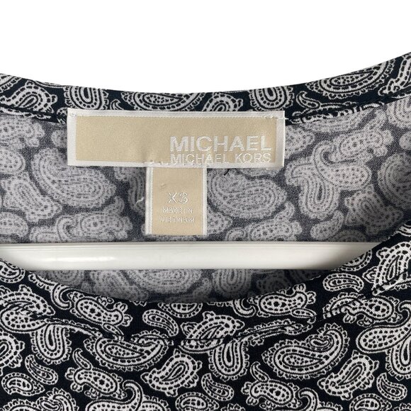 Michael Kors Sleeveless Pleated Hem Dress XS Black & White Career Capsule - Picture 3 of 10